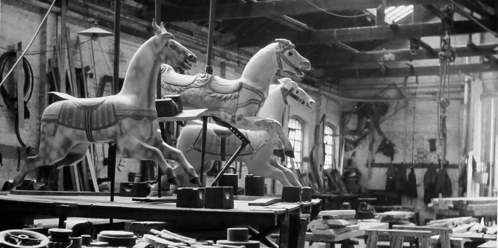 A Close-up of the gallopers at Savage’s St Nicholas Ironworks, King’s Lynn, Norfolk. (H Ashley 1967), King’s Lynn History
