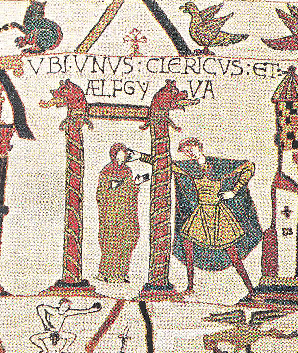 Bayeux Tapestry. Ælfgyva and the Cleric. Wikipedia Commons