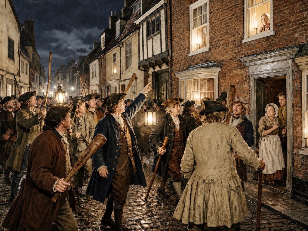 AI image of people being encouraged to express support for Wilkes by displaying lit candles in their windows