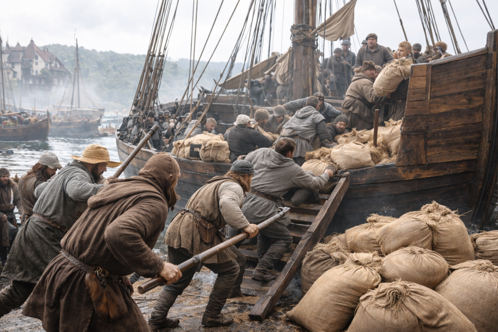 AI Image of the grain unloading in King\s Lynn