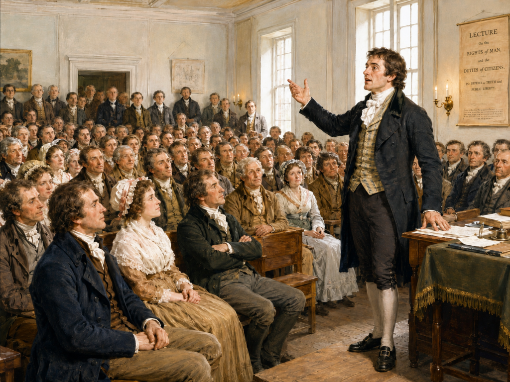 AI image of Thelwall giving a lecture