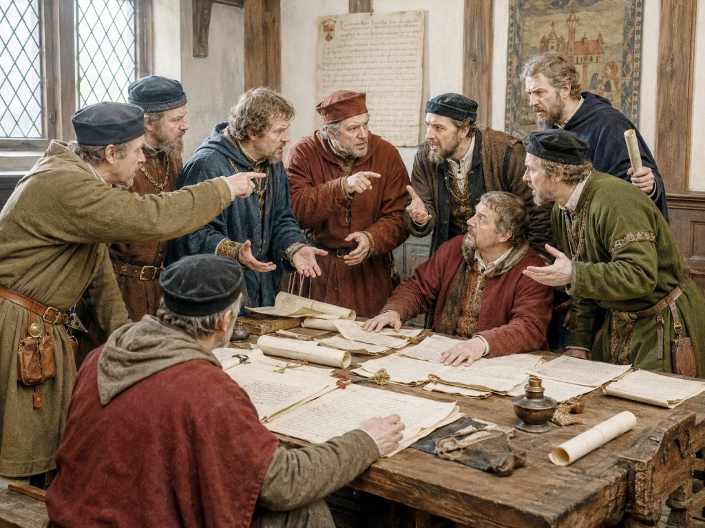 AI image of Lynn leaders arguing about expenses claims