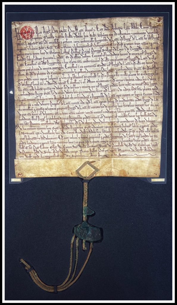 King John's Charter of 1204. King John granted Lynn important borough liberties, but expressly preserved the rights of the bishop of Norwich and William d’Aubigny, earl of Arundel.
Photo © James Rye 2023
