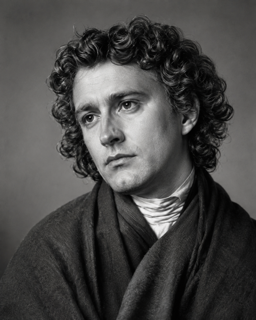 Eugene Aram 
AI photo generated from an C18th sketch 