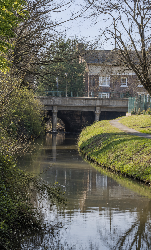Early sixteenth-century arches survive beneath the modern Gaywood Road bridge. AI enhanced image of an original by David Flintham.