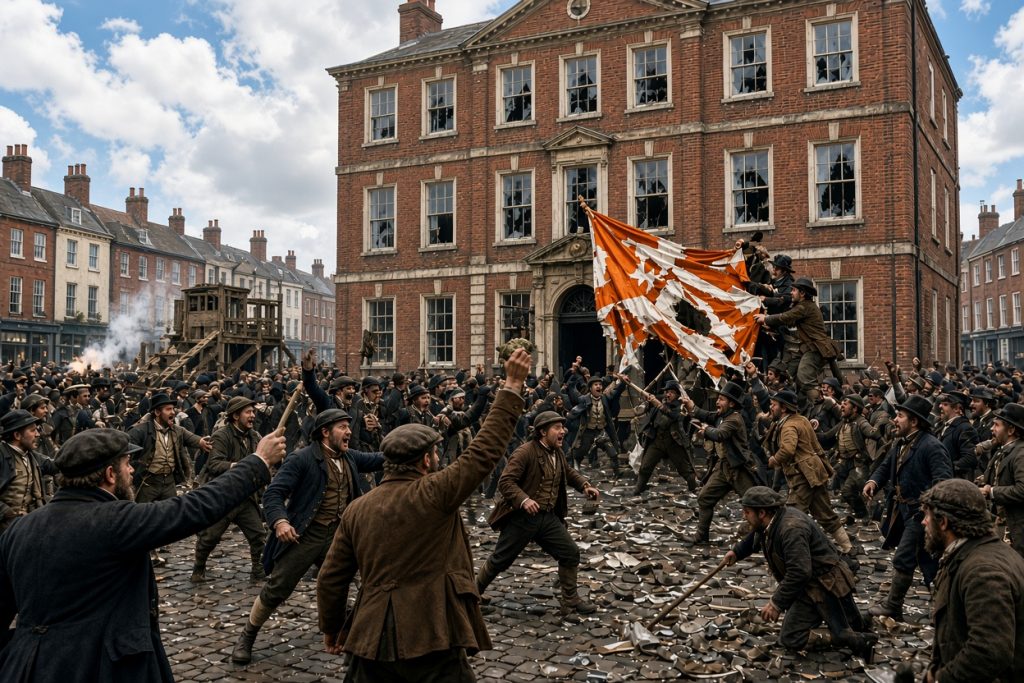 AI generated image of the 1822 King’s Lynn Election Riot