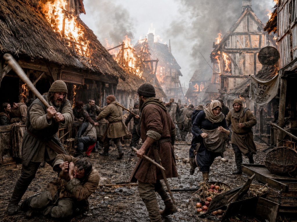 AI generated image of the pogrom.