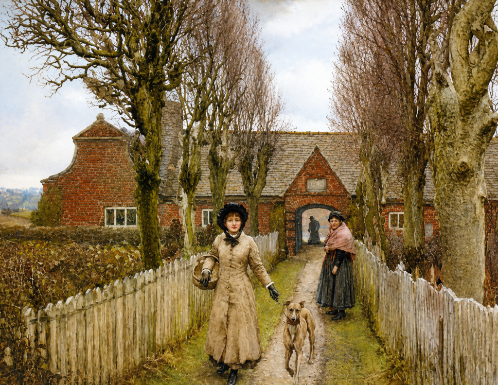 St Mary Magdalen (Gaywood) Almshouses, King’s Lynn, Painted by Sir George Clausen, 1881
