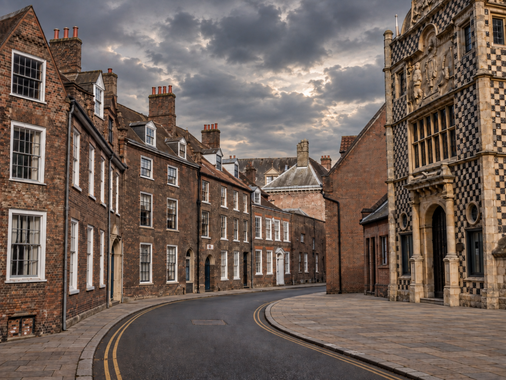 Queen Street, King’s Lynn, formerly the medieval Wyngate. Emma de Beston owned a tenement here in the 1380s.
